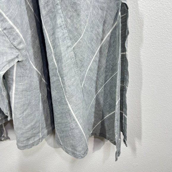 CINZIA Made in Italy Gray Linen Cotton Blend Asymmetrical Midi Dress Size M - Picture 11 of 12